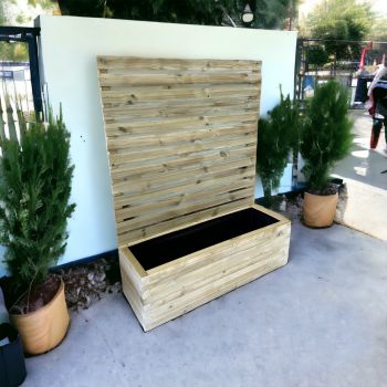 Norfolk Planter and Trellis (Pack of 2) - Wood - L90 x W40 x H120 cm