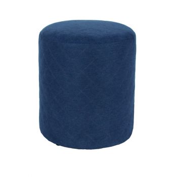 Soft Furnishings Round Stool, Blue Fabric