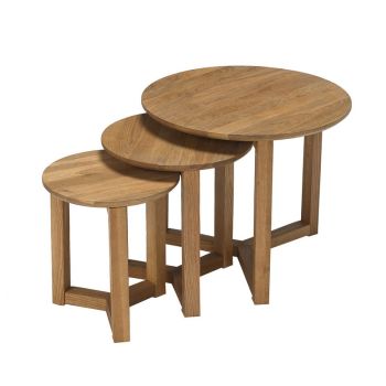 Stow Nest Of Tables - Solid Oak - L50 x W50 x H42 cm - Oak