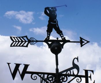 Golfer Weathervane - Solid Steel - W61 x H88 cm - Black