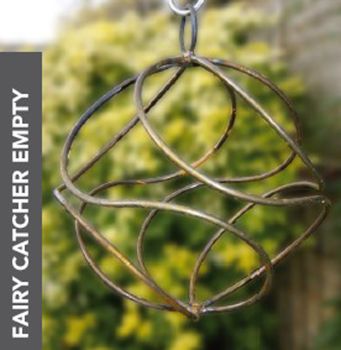 Fairy Catcher Empty - Ready to Rust Hanging Ornament - Solid Steel - L27.9 x W27.9 x H27 cm - Bare Metal/Ready to Rust