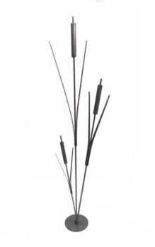 Bullrush Cluster Garden Art - Steel - W43.2 x H121.9 cm - Bare Metal/Ready to Rust