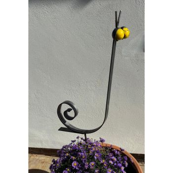 Marble Snail Eyes Garden Art - Bare Metal/Ready To Rust - W41 x H79 cm