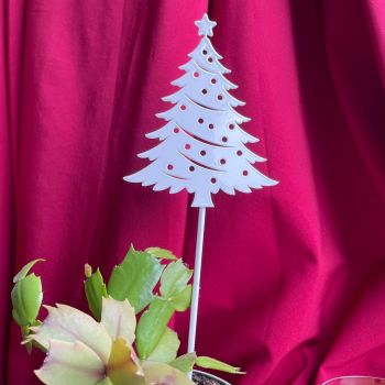 Christmas Tree Pot Pin Garden Art (Pack of 3) - H25 cm - White