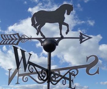 Horse Weathervane - Solid Steel - W61 x H88 cm - Black