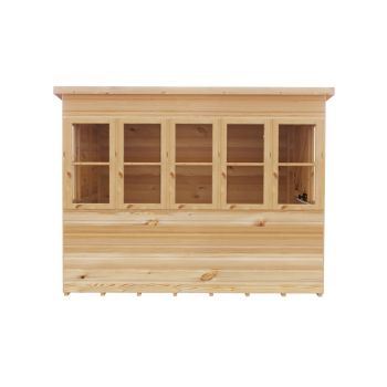 Sun Pent 8 x 6 Feet Single Door with Seven Windows Dip Treated Wooden Garden Potting Shed