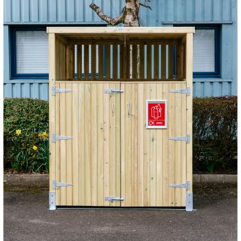 Whalley Commercial Euro Wheelie Bin Store with Roof - L154.5 x W164 x H210 cm - Self Assembly - Fits 1 x 660L to 1100L Wheelie Bin