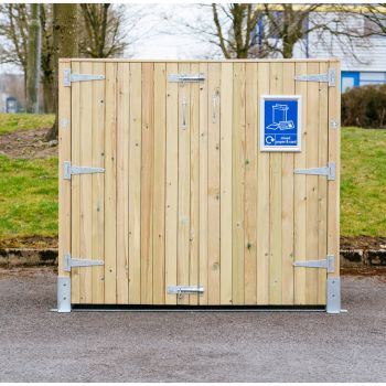 Whalley Commercial Euro Wheelie Bin Store - L154.5 x W164 x H147.5 cm - Self Assembly - Fits 1 x 660L to 1100L Wheelie Bin