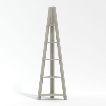 Tiva Corner Ladder Shelving - MDF - L38.6 x W38.6 x H175.4 cm - Grey