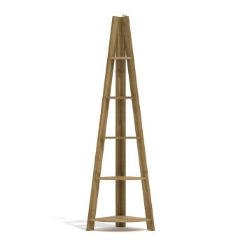 Tiva Corner Ladder Shelving - MDF - L38.6 x W38.6 x H175.4 cm - Oak