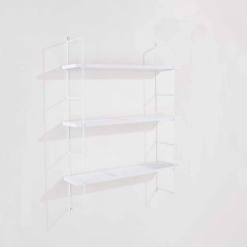 triple wall shelf kit with wire uprights & white effect shelf 
