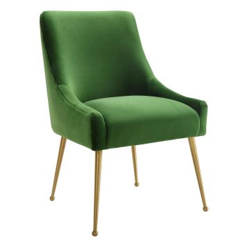 Beatrix Side Chair - Velvet/Wood - L64 x W55.9 x H85.6 cm - Green
