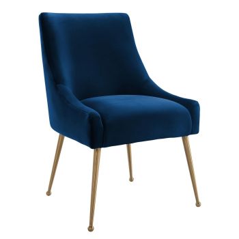 Beatrix Side Chair - Velvet - L64 x W55.9 x H85.6 cm - Navy