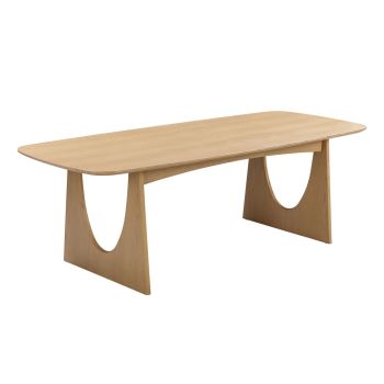 Cybill Dining Table - MDF/Veneer/Ash Wood - L96 x W199.9 x H77 cm - Brown