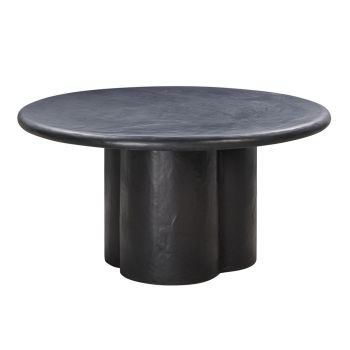 Elika Faux Plaster Round Dining Table - Concrete - L150.6 x W150.6 x H77.7 cm - Black