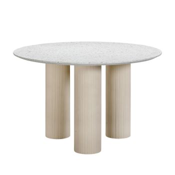 Parcino Indoor / Outdoor Dining Table - Concrete - L119.4 x W119.4 x H76.2 cm - Terrazzo