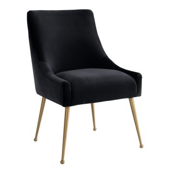 Beatrix Side Chair - Velvet - L64 x W55.9 x H85.6 cm - Black