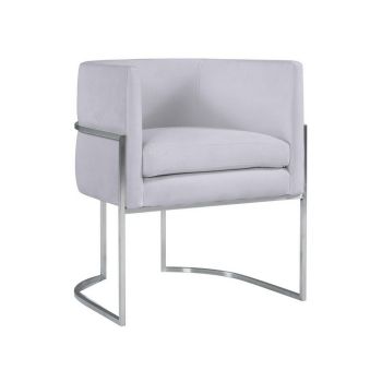 Giselle Dining Chair - Velvet - L58.9 x W62 x H69.8 cm - Grey/Silver