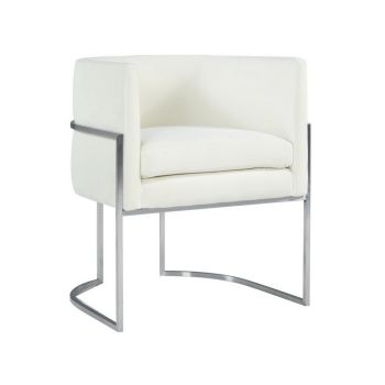Giselle Dining Chair - Velvet - L58.9 x W62 x H69.8 cm - Cream/Silver