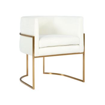 Giselle Dining Chair - Velvet - L58.9 x W62 x H69.8 cm - Cream/Gold