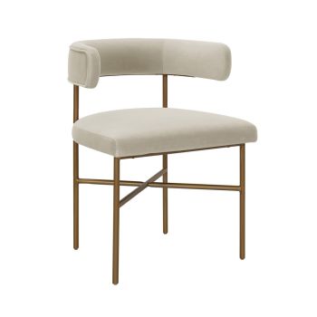 Kim Chair - Velvet - L54.1 x W55.1 x H73.9 cm - Cream