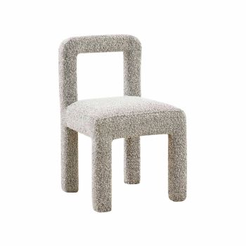 Hazel Dining Chair - Boucle/Wood - L49 x W50 x H80 cm - Grey