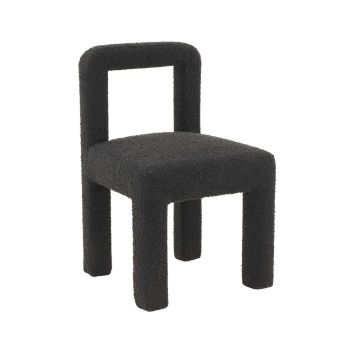 Hazel Dining Chair - Boucle/Wood - L49 x W50 x H80 cm - Black