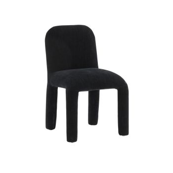 Georgia Midnight Dining Chair - Chenille/Wood - L53.3 x W50 x H80 cm - Black