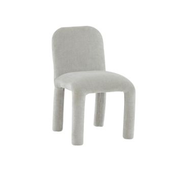 Georgia Dining Chair - Chenille/Wood - L53.3 x W50 x H80 cm - Light Grey