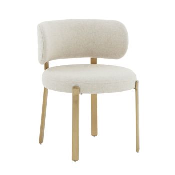 Margaret Performance Dining Chair - Linen/Stainless Steel/Wood - L57.9 x W57.9 x H74.7 cm - Cream