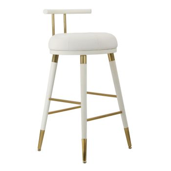 Juniper Counter Stool - Ash/Iron/Vegan Leather - L46 x W43.9 x H80 cm - White