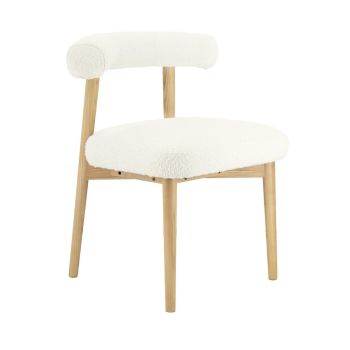 Spara Side Chair - Boucle/Wood - L52.8 x W58.4 x H72.1 cm - Cream