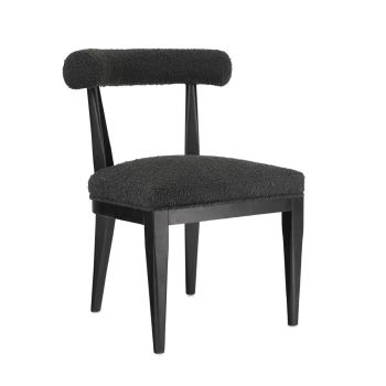Palla Dining Chair - Boucle/Wood - L57.1 x W56.9 x H77.5 cm - Black