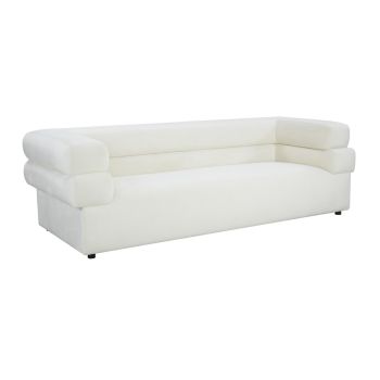 Elsa Sofa - Velvet/Wood - L102.9 x W248.9 x H74.9 cm - Cream