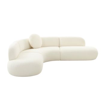 Broohah Sectional - Boucle/Wood - L254 x W254 x H68.8 cm - Cream