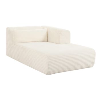 Tarra Fluffy Oversized Modular RAF Chaise - Corduroy Fabric/Wood - L179.1 x W110.5 x H68.1 cm - Cream