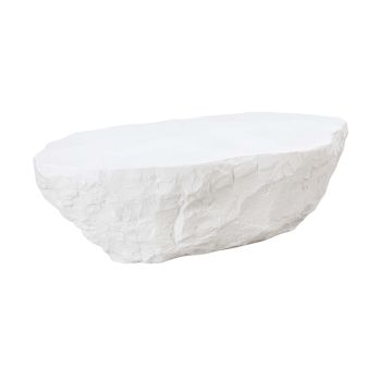 Crag Coffee Table - Concrete - L78.7 x W142.2 x H38.1 cm - White