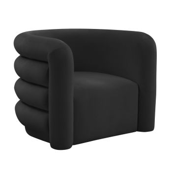 Curves Lounge Chair - Velvet - L83.1 x W91.9 x H71.6 cm - Black