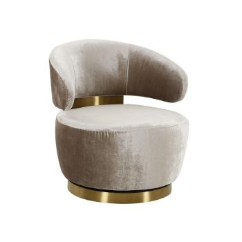 Austin Chair - Pine/Stainless Steel/Velvet - L72.1 x W75.4 x H76.2 cm - Champagne Colour