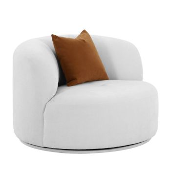 Fickle Swivel Chair - Velvet/Wood - L102.1 x W103.9 x H71.9 cm - Grey