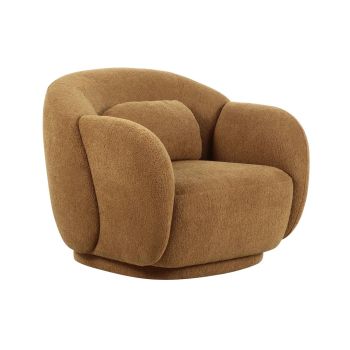 Misty Accent Chair - Boucle/Wood - L89.9 x W88.9 x H72.9 cm - Brown