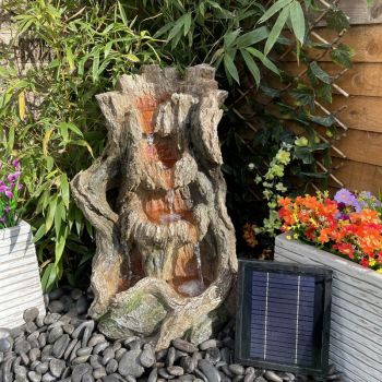 Arroyo Wood Effect Water Feature - Mains Powered - Resin - L36 x W40 x H63 cm