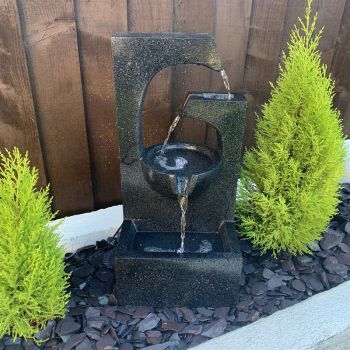 Compact Ebony Main Powered - Garden Water Feature. Outdoor Garden Ornament