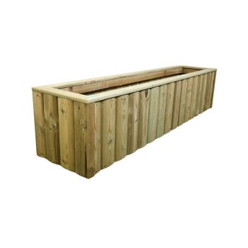 Multi Pack of 2 - Log Lap Wooden Planter Trough Pressure Treated - L40 X W120 X H40 cm - Assembled