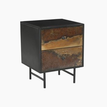 Galaxy Two Drawer Side Table - Iron  - L45 x W40 x H55 cm - Galaxy