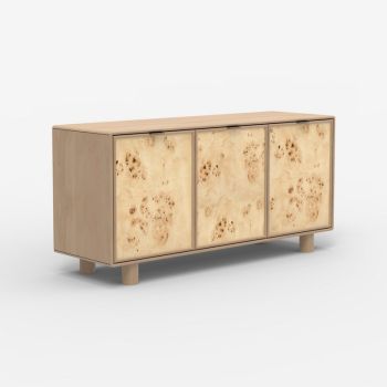 Urban Burl Three Doors Cabinet - Mango Wood/MDF/Veneer - L145 x W45 x H70 cm - Natural