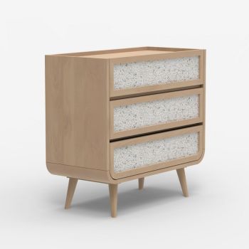 Oxy Three Drawer Chest - Mango Wood/MDF/Veneer - L85 x W45 x H80 cm - Natural
