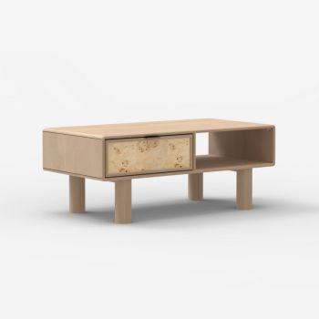 Urban Burl Coffee Table - Mango Wood/MDF/Veneer - L100 x W50 x H40 cm - Natural