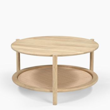 Jonita Rattan Coffee Table - Mango Wood - L85 x W85 x H45 cm - Natural