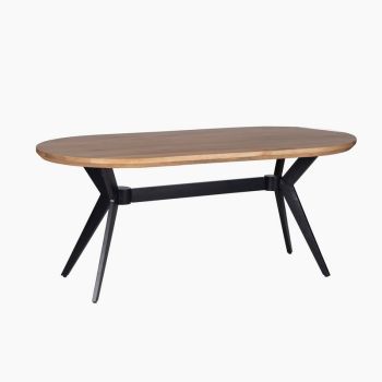Blake Dining Table - Mango Wood - L180 x W90 x H76 cm - Natural/Black